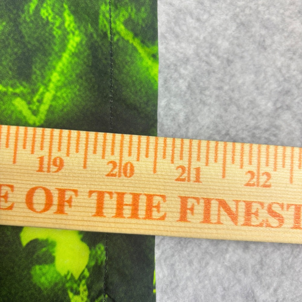 Mens 2XL Neon Green Black Tie Dye Spiral Button Down Shirt Short Sleeve Festival - Picture 8 of 11